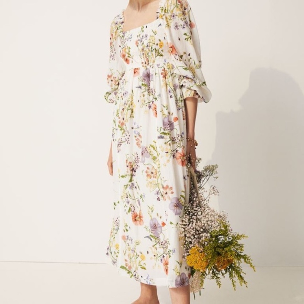 H&M Wildflower Meadow smocked dress, size small